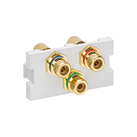 Leviton WALLPLATES MOS RCA RGB FTHRU WH 41292-3DW